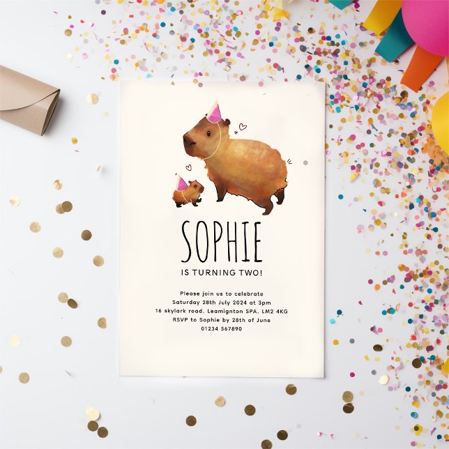 Invitación Aniversario de los niños del Capybara (Subido por el creador)