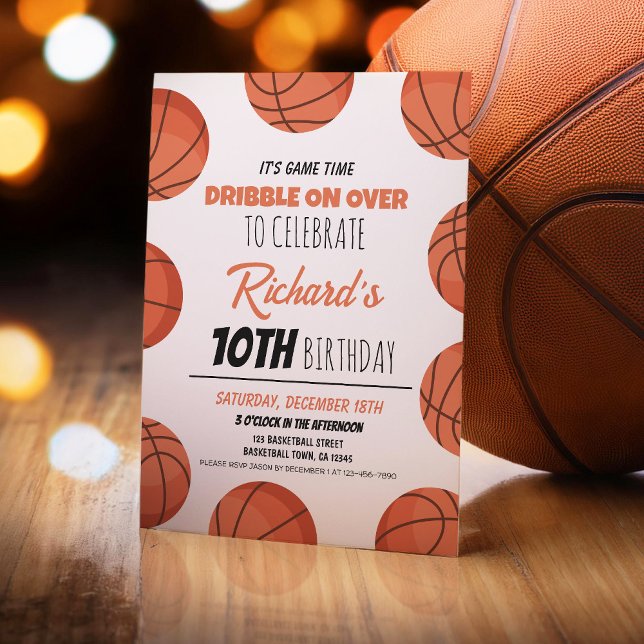 Invitación Aniversario de los niños deportivos de baloncesto  (Subido por el creador)