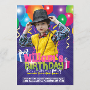 Invitación Aniversario de los niños Fiesta Volante