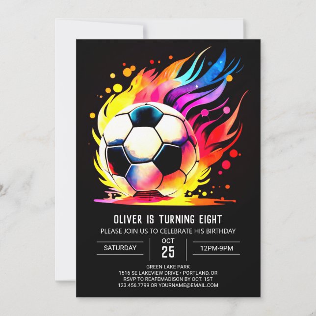 Invitación Aniversario de los niños imprimibles de los deport (Anverso)