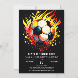 Invitación Aniversario de los niños imprimibles del fútbol mo