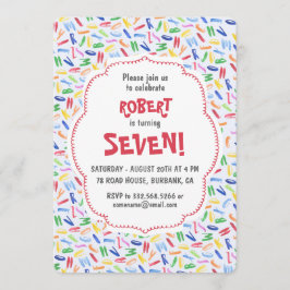 Invitación Aniversario de los niños personalizados del alfabe