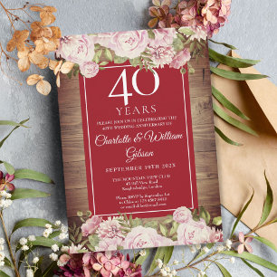Invitación Aniversario de los Rosas Rústicos