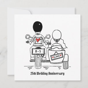 Invitación Aniversario de Motocicleta y Sidecar Personalizado
