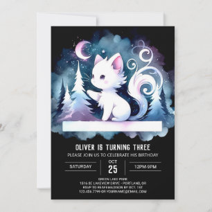 Invitación Aniversario de natalidad de un dulce gato sensacio