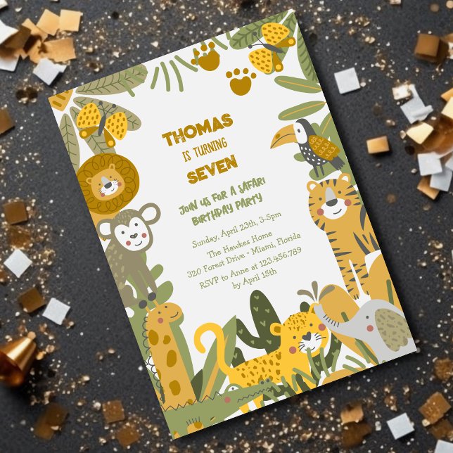 Invitación Aniversario de niños salvajes de safari (Subido por el creador)