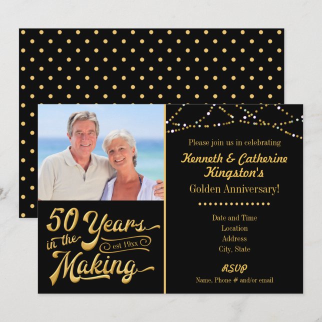 Invitación Aniversario de Oro, 50 años en camino (Anverso / Reverso)