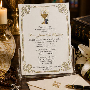 Invitación Aniversario de Oro de Ordenación de Sacerdote Cató