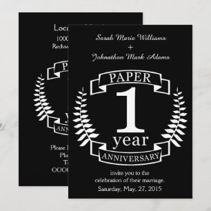 Invitación Aniversario de papel 1 año de boda