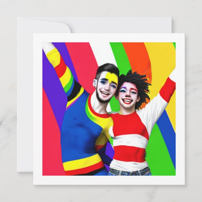 Invitación Aniversario de pareja gay (Anverso)