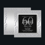 Invitación Aniversario de Plata 60º con Diamantes Elegantes<br><div class="desc">Beautiful, glamourous trendy, modern, romantic and sophisticated feminine design for couple's 60th wedding anniversary party events. Elegant and glamourous fabulous sixtieth anniversary. With a beautiful fancy sparkly and shiny decoration border frame in stunning silver rhinestone jewel diamonds all printed on a glamourous silver gradient background, your event details are in...</div>