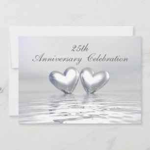 Invitación Aniversario de plata Corazones