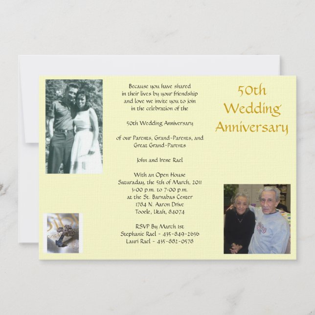 Invitación Aniversario de Rael 50.o,… (Anverso)