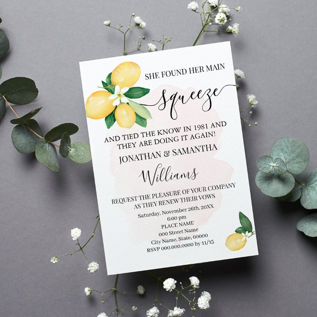 Invitación Aniversario de Renovación de Votos Nupciales Limon (Subido por el creador)