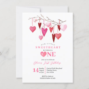 Invitación Aniversario de San Valentín del globo rosado