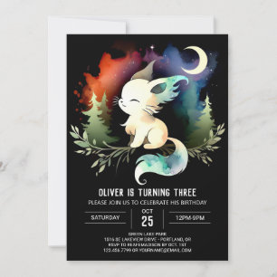 Invitación Aniversario de un gato Minimalista lindo