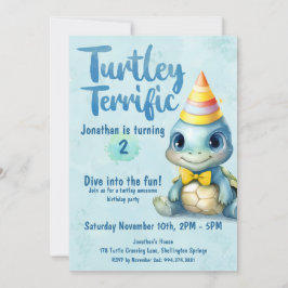 Invitación Aniversario de una tortuga acuática