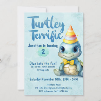 Invitación Aniversario de una tortuga acuática