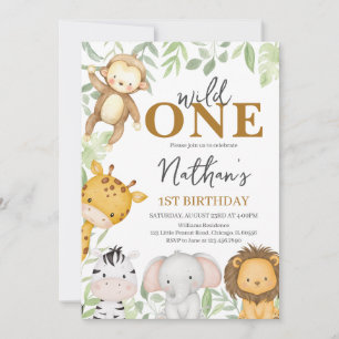 Invitación Aniversario de Wild One Boy