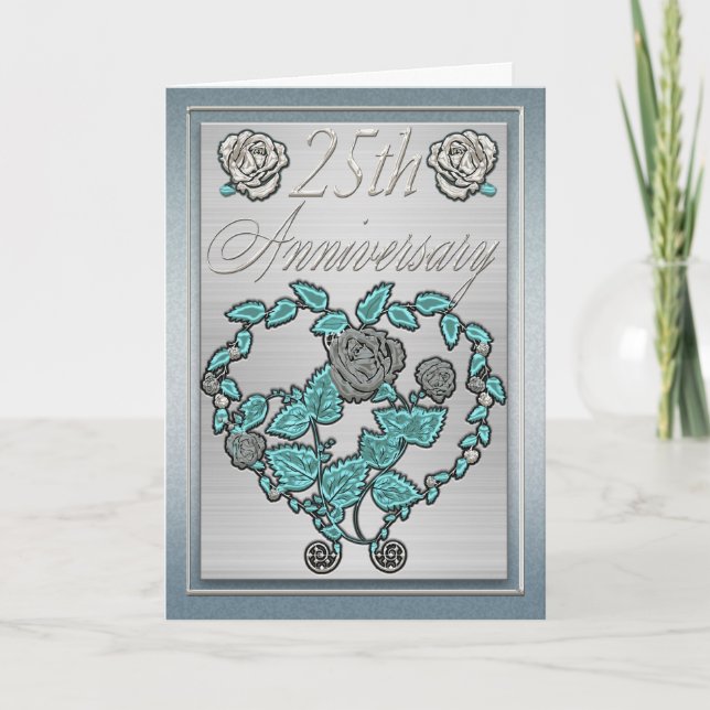 Invitación Aniversario del 25° Aniversario del Boda de Plata (Anverso)