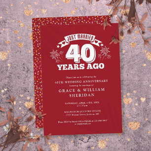 Invitación Aniversario del 40° Boda recién casado