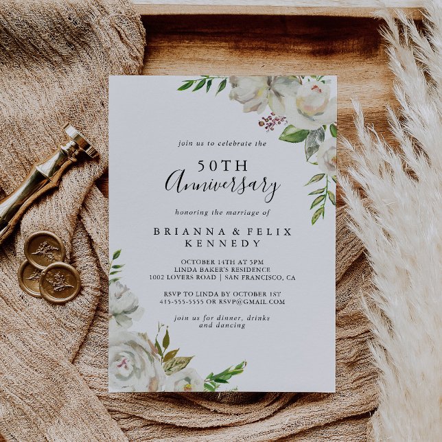 Invitación Aniversario del 50° Aniversario de la Flora Peony  (Subido por el creador)