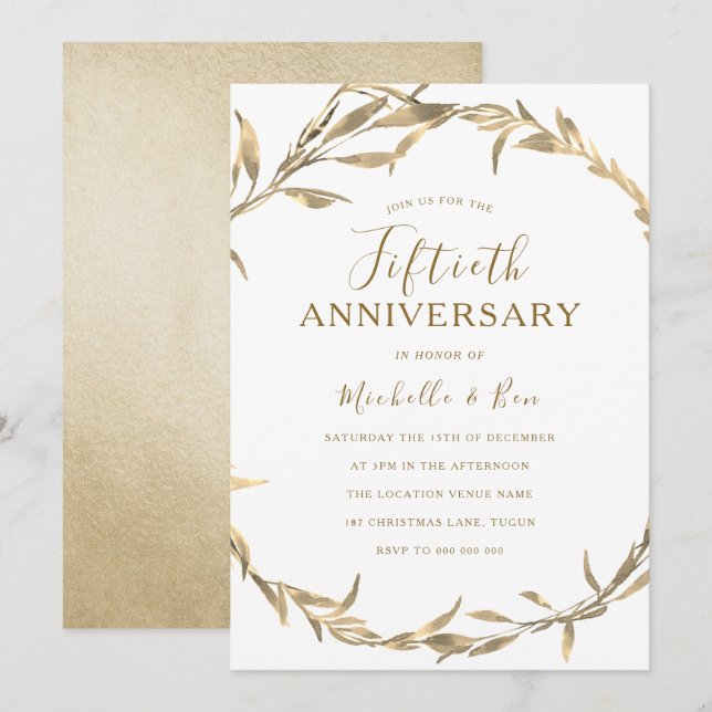 Invitación Aniversario del 50° Aniversario de la Hoja de Oro (Anverso / Reverso)