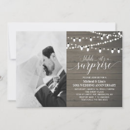 Invitación Aniversario del 50° Boda de la Madera Rustica