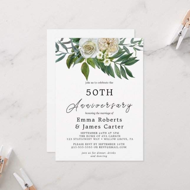 Invitación Aniversario del 50° Boda de la vegetación otoñal (Anverso/Reverso In Situ)