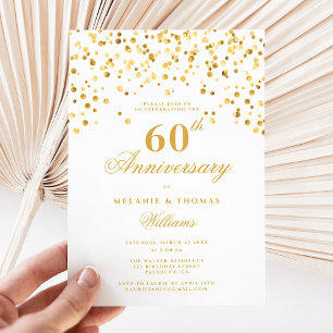 Invitación Aniversario del 60° Boda de Champagne minimalista