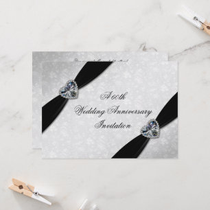 Invitación Aniversario del 60° Boda de Damask