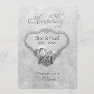 Invitación Aniversario del 60° Boda de Silver Calla