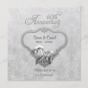 Invitación Aniversario del 60° Boda de Silver Calla