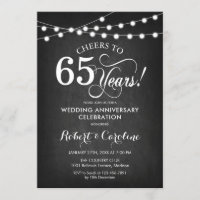 Aniversario del 65° Boda - Blanco negro de la piza