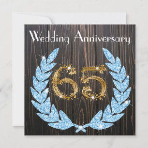 Invitación Aniversario del 65° Boda de Sapphire Laurel Gold