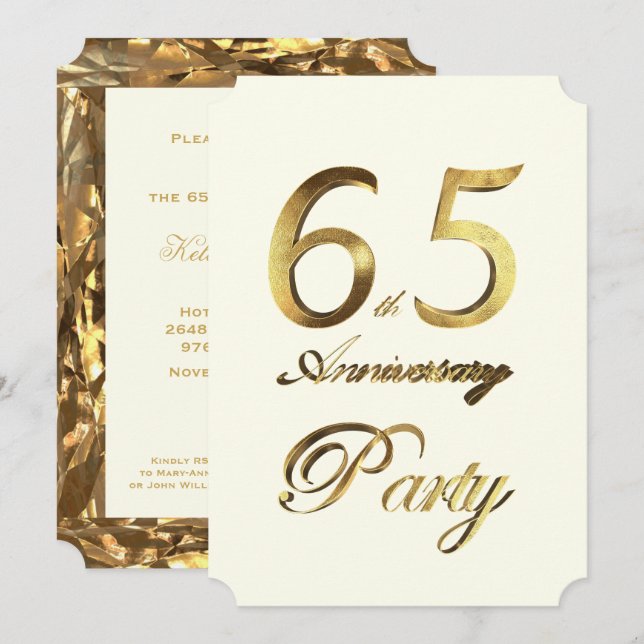 Invitación Aniversario del 65 de Aniversario de la Marfil Ele (Anverso / Reverso)