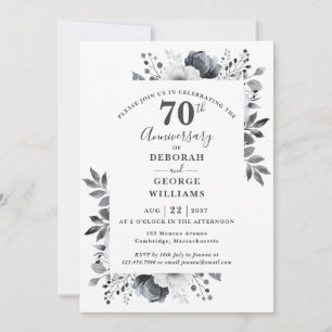 Invitación Aniversario del 70° Boda Botánico de Platino
