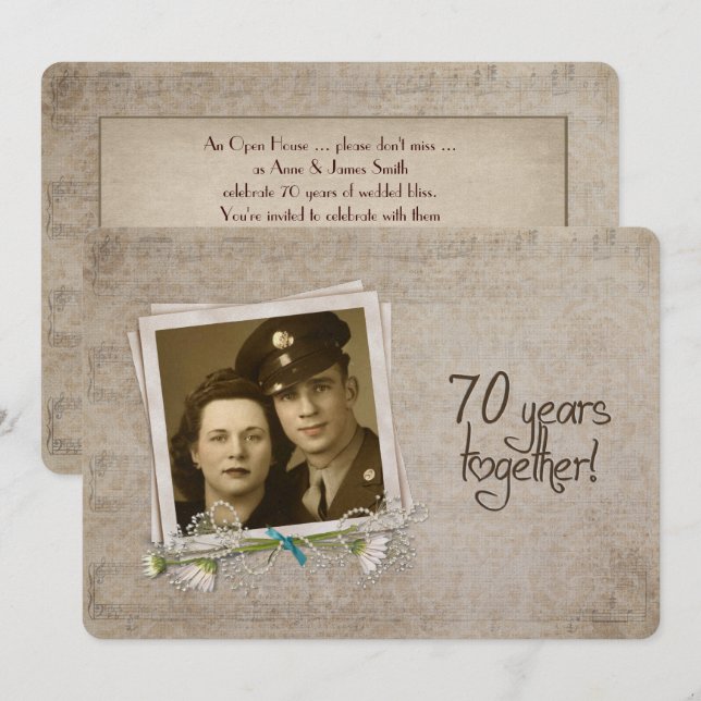 Invitación Aniversario del 70 de Aniversario de la Casa Abier (Anverso / Reverso)