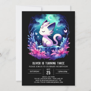 Invitación Aniversario del Adorable Gato