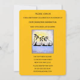 Invitación Aniversario del Amanecer del verano tropical cúbic