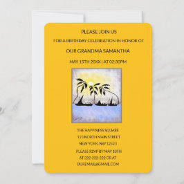 Invitación Aniversario del Amanecer del verano tropical cúbic