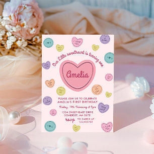 Invitación Aniversario del amor rosado Candy Valentine