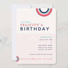 Invitación Aniversario del arcoiris Niños Fiesta Verde azulad