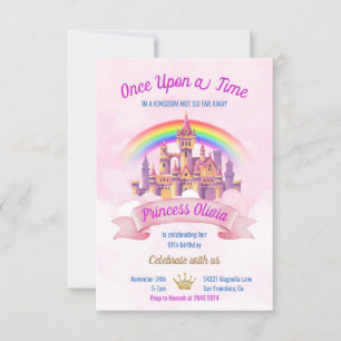 Invitación Aniversario del Arcoiris y el Castillo