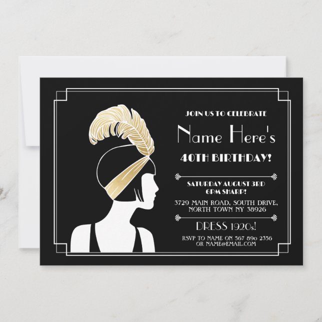 Invitación Aniversario del Art Decó de 1920: Invitan a Chica  (Anverso)