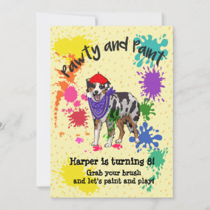 Invitación Aniversario del arte de la diversión del perro pas