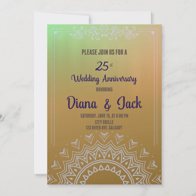 Invitación Aniversario del Arte del Aniversario del Acrilio d (Anverso)