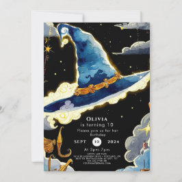 Invitación Aniversario del Asistente Mágico Simple para Niños