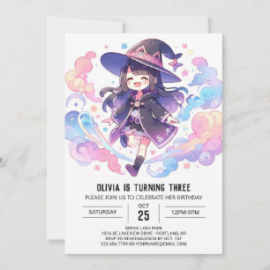 Invitación Aniversario del Asistente para encantos Mágicos