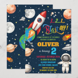 Invitación Aniversario del Astronauta de Planetas de Cohetes